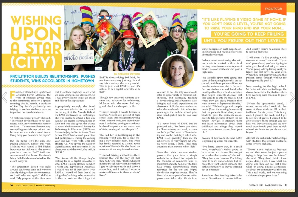 SCHS EAST Facilitator Featured in EAST Quarterly Magazine